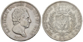 Regno di Sardegna. Carlo Felice (1821-1831). 5 lire 1829 Genova. Ag. Gig. 49. qBB