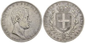 REGNO DI SARDEGNA. Carlo Alberto (1831-1849). 5 lire 1847 Genova. Gig. 85. BB