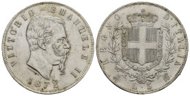Regno d'Italia. Vittorio Emanuele II (1861-1878). 5 lire 1872 M. Milano. Ag. Gig. 44. qFDC