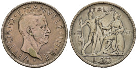 Regno d'Italia. Vittorio Emanuele III (1900-1943). Roma. 20 lire Littore 1927 anno VI. Ag. Gig. 36. MB