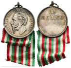MEDAGLIE ITALIANE – REGNO D’ITALIA – VITTORIO EMANUELE II (1861 -1878) – AL MERITO. Medaglia premio, con appiccagnolo con anello. Al dritto testa a s....