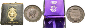 Regno d'Italia. Vittorio Emanuele II. Medaglia morte del Re Vittorio Emanuele II (1878). AE (58,00 g - 51 mm). Con scatola dedicata al Sindaco di Muro...