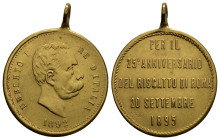 MEDAGLIE ITALIANE – REGNO D’ITALIA – UMBERTO I (1878-1900) – PRESA DI ROMA Medaglia con appiccagnolo realizzata nel 1895 a ricordo del venticinquesimo...