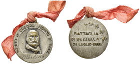 MEDAGLIE ITALIANE – REGNO D’ITALIA - VITTORIO EMANUELE III (1900-1945) – GARIBALDI – BATTAGLIA BEZZECCA 1866 – OBBEDISCO - TRENTO E BOLZANO. Medaglia ...