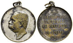 Medaglie Italiane - Regno d'Italia - Vittorio Emanuele III (1900-1943). Medaglia pellegrinaggio Nazionale al Pantheon 1901. D/testa a sinistra di Umbe...