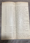 Elenco manoscritto da vecchi ocollezionista di numismatica con elenco dei dogi biennali di Genova. 6 pp. Buono stato