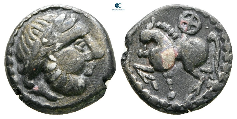 Eastern Europe. Imitations of Philip II of Macedon 100 BC. 
Drachm AR

12 mm,...