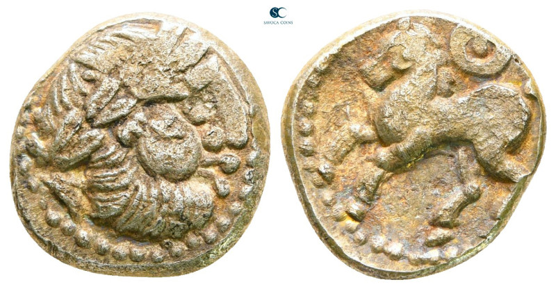 Eastern Europe. Imitations of Philip II of Macedon 100 BC. 
Drachm AR

14 mm,...