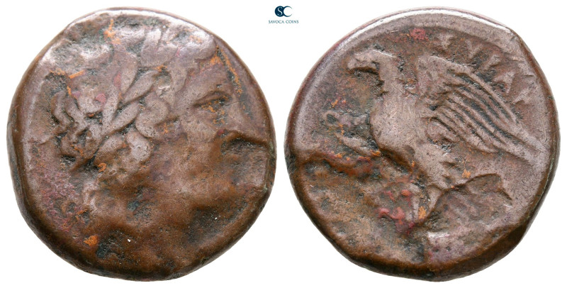 Sicily. Syracuse. Hiketas II 287-278 BC. 
Bronze Æ

21 mm, 8,81 g



near...