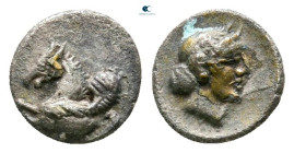 Asia Minor. Uncertain mint, or Caria and possibly Mylasa circa 400-300 BC. Hemiobol AR