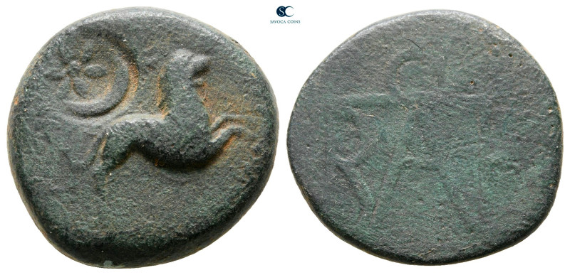 Kings of Bosporos. Pantikapaion. Polemo I 14-9 BC. 
Bronze Æ

20 mm, 5,55 g
...