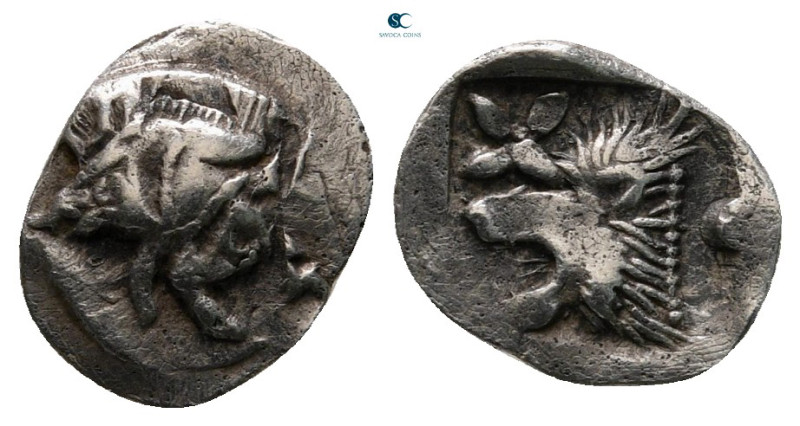 Mysia. Kyzikos circa 525-475 BC. 
Hemiobol AR

10 mm, 0,45 g



very fine