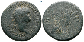 Titus AD 79-81. Judaea Capta series, probably Perinthus in Thrace. Sestertius Æ