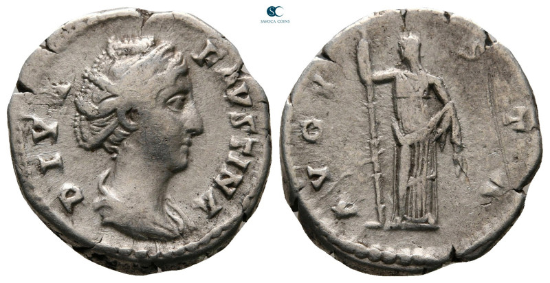 Diva Faustina I after AD 140-141. Rome
Denarius AR

18 mm, 2,97 g



very...