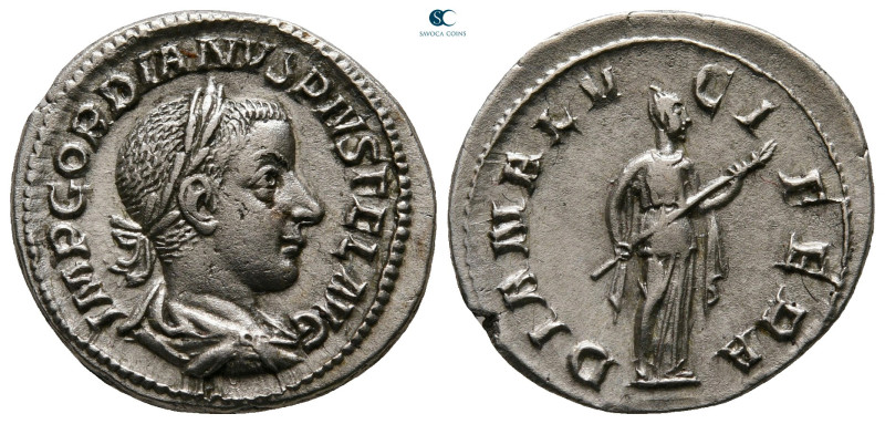 Gordian III AD 238-244. Rome
Denarius AR

20 mm, 2,85 g



very fine