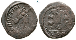 Justinian I AD 527-565. Constantinople. Decanummium Æ