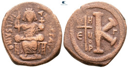 Justinian I AD 527-565. Theoupolis (Antioch). Half Follis or 20 Nummi Æ