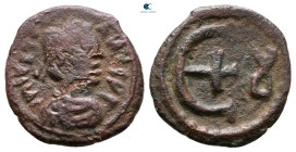 Justinian I AD 527-565. Theoupolis (Antioch). Pentanummium Æ