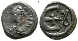 Justinian I AD 527-565. Theoupolis (Antioch). Pentanummium Æ