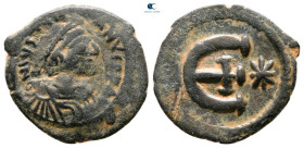 Justinian I AD 527-565. Theoupolis (Antioch). Pentanummium Æ