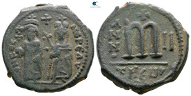 Phocas, with Leontia AD 602-610. Theoupolis (Antioch). Follis or 40 Nummi Æ