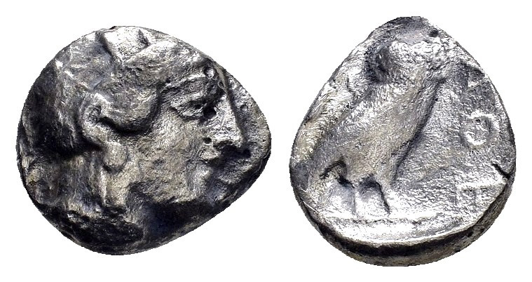 ASIA MINOR or SYRIA. Imitating Athens.(Ca. 430-410 BC). AR/AE Fourrée Tetradrach...
