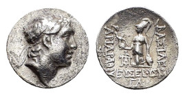 KINGS of CAPPADOCIA. Ariarathes IV Eusebes.(220-163 BC). Drachm. 

Condition : Good very fine.

Weight : 4.09 gr
Diameter : 18 mm