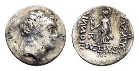 KINGS of CAPPADOCIA. Ariarathes V Eusebes Philopator.(Circa 163-130 BC). Contemporary Imitation Drachm.

Condition : Good very fine.

Weight : 2.8 gr
...