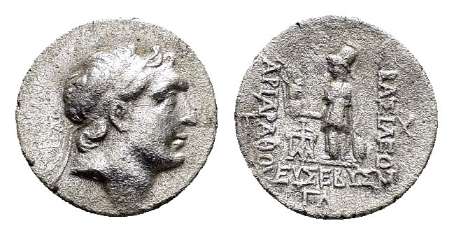 KINGS of CAPPADOCIA. Ariarathes IV Eusebes.(220-163 BC). Drachm. 

Condition : G...