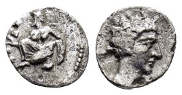 CILICIA. Uncertain.(4th century BC).Obol.

Condition : Good very fine.

Weight : 0.56 gr
Diameter : 8 mm