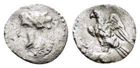 CILICIA. Uncertain. (4th century BC). Obol.

Condition : Good very fine.

Weight : 0.43 gr
Diameter : 10 mm