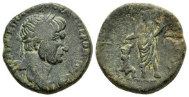 JUDAEA. Caesarea Maritima. Trajan (98-117). Ae.
Obv: IMP CAES NER TRAIANO OP AVG GER DAC COS VI P P.
Laureate bust right, with drapery on far shoulder...