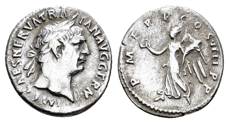 TRAJAN.(98-117). Rome.Denarius.

Condition : Good very fine.

Weight : 2.6 gr
Di...