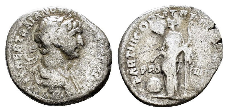 TRAJAN.(98-117). Rome.Denarius.

Condition : Good very fine.

Weight : 3.01 gr
D...