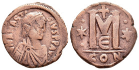 ANASTASIUS I.(491-518).Constantinople.Follis.

Condition : Good very fine.

Weight : 17.6 gr
Diameter : 32 mm