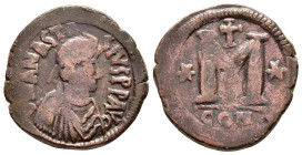 ANASTASIUS I.(491-518).Constantinople.Follis.

Condition : Good very fine.

Weight : 18.09 gr
Diameter : 32 mm