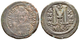 JUSTINIAN I.(527-565).Nicomedia.Follis.

Condition : Good very fine.

Weight : 19.9 gr
Diameter : 35 mm