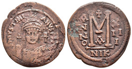 JUSTINIAN I.(527-565).Nicomedia.Follis.

Condition : Good very fine.

Weight : 21.6 gr
Diameter : 39 mm