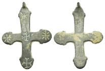 BYZANTINE EMPIRE.Bronze Cross.(8th-10th century).Ae.

Condition : Good very fine.

Weight : 7.7 gr
Diameter : 42 mm