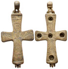 BYZANTINE EMPIRE.Bronze Cross.(8th-10th century).Ae.

Condition : Good very fine.

Weight : 50.1 gr
Diameter : 81 mm