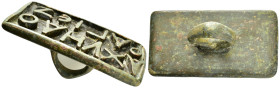 ROMAN BRONZE BREAD or BRICK STAMP with INSCRIPTION.( 3rd-5th century) Ae.

Condition : Good very fine.

Weight : 160.5 gr
Diameter : 91 mm