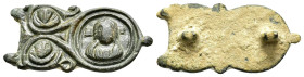 ROMAN BRONZE MILITARY BUCKLE.(1st-2nd century).Ae.

Condition : Good very fine.

Weight : 18.8 gr
Diameter : 49 mm