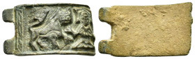 ANCIENT BYZANTINE BRONZE BELT BUCKLE. (8th – 11th century AD).Ae.

Condition : Good very fine.

Weight : 18.1 gr
Diameter : 47 mm