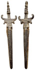 ANCIENT BYZANTINE BRONZE TWEEZERS (8th-9th CENTURY) 

Condition : Good very fine.

Weight : 13.0 gr
Diameter : 81 mm