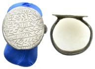 ANCIENT ROMAN SILVER RING.(3rd–4th centuries).Ae.

Condition : Good very fine.

Weight : 7.4 gr
Diameter : 23 mm