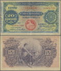 Angola: Banco Nacional Ultramarino – LOANDA, 20 Centavos 1914, P.43, still very nice with strong paper and bright colors, some folds and lightly toned...