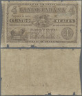 Argentina: Banco Parana 4 Reales 1868, P.S1814a, small border tears, margin split and minor missing parts lower margin and right border, Condition: F-...