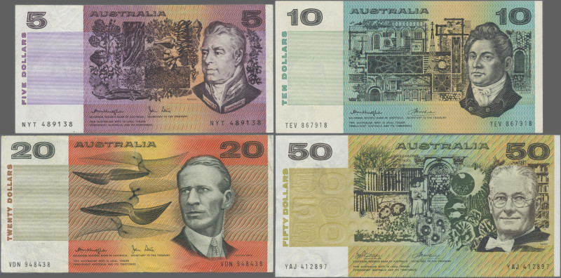 Australia: Reserve Bank of Australia, lot with 13 banknotes, 1974-1994 series, c...