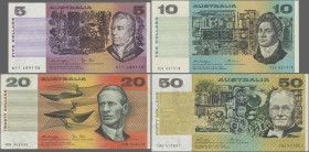 Australia: Reserve Bank of Australia, lot with 13 banknotes, 1974-1994 series, comprising 3x 1 Dollar with signatures: Knight & Wheeler (P.42b1, XF), ...