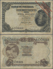 Azores: Banco de Portugal with overprint ”MOEDA INSULANA - AÇORES”, 2500 Reis 30.07.1909, P.8b, still nice with crisp paper, minor margin split and ti...